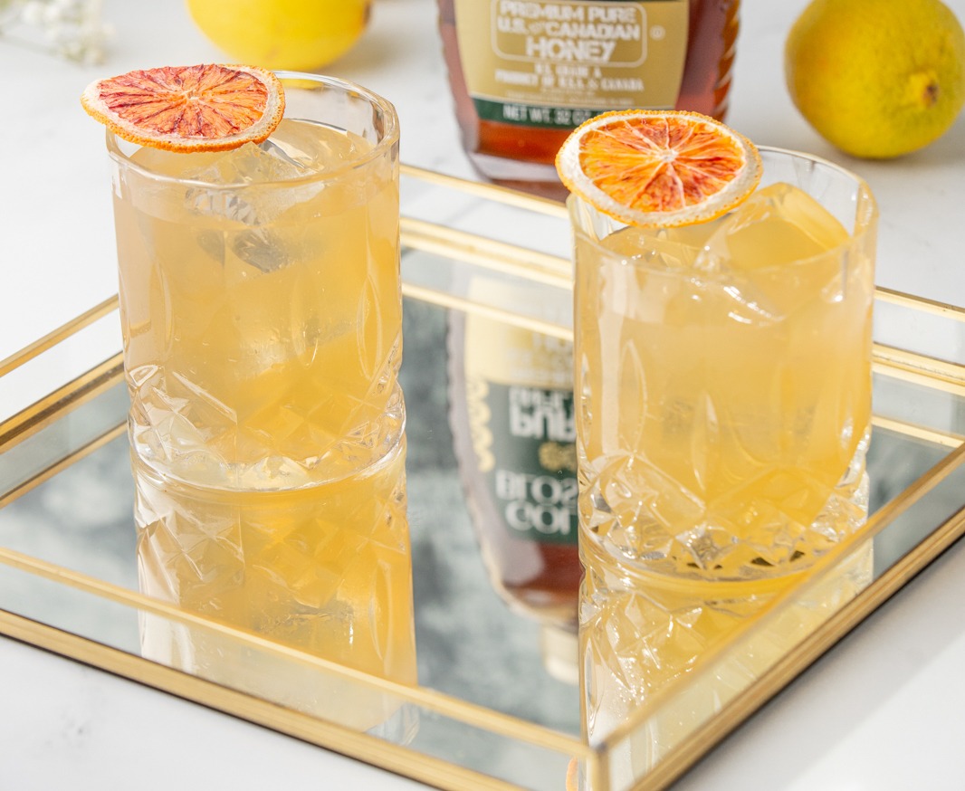 Fresh Lemon Whiskey Sour Golden Blossom Honey